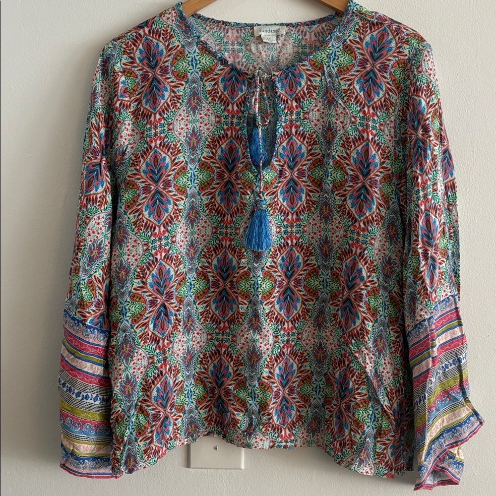Sundance Long Sleeve Blouse Size Large Petite